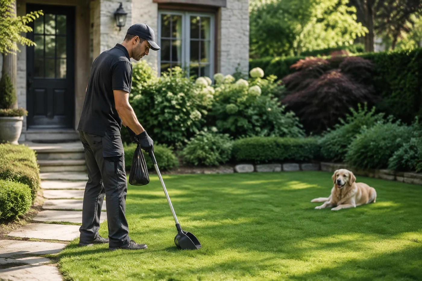 Curte privată îngrijită pentru serviciul Pet Clean